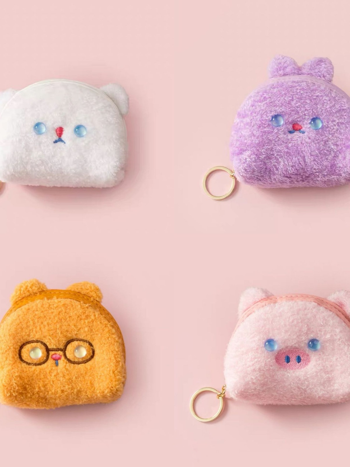 Cartoon Cute Animal Coin Purse Personality Fashion Girls Headphone Bag Storage Small Bag Car Key Chain Pendant