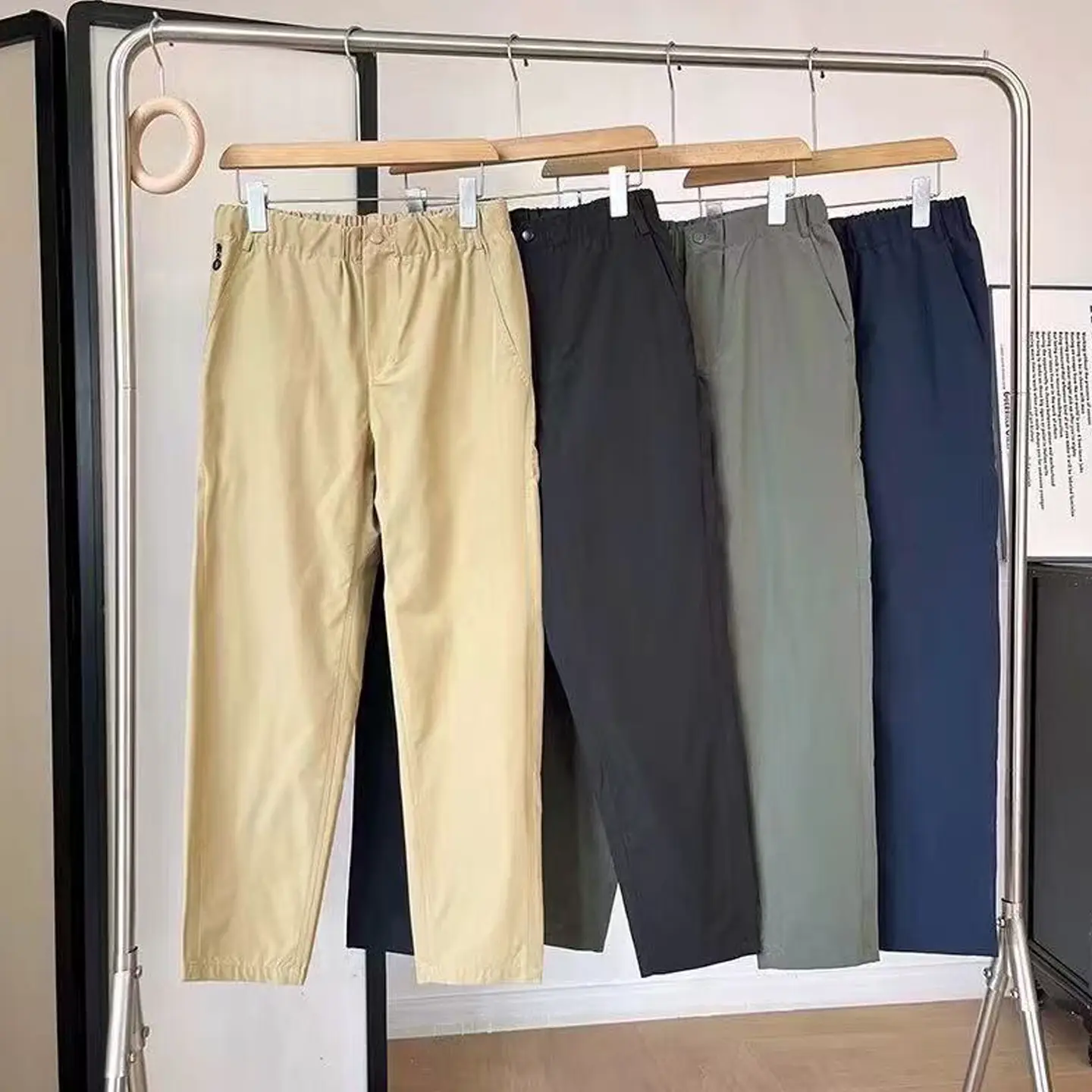 Autumn men's/women's outdoor workwear, small triangle casual pants, loose and versatile casual straight leg pants E2501