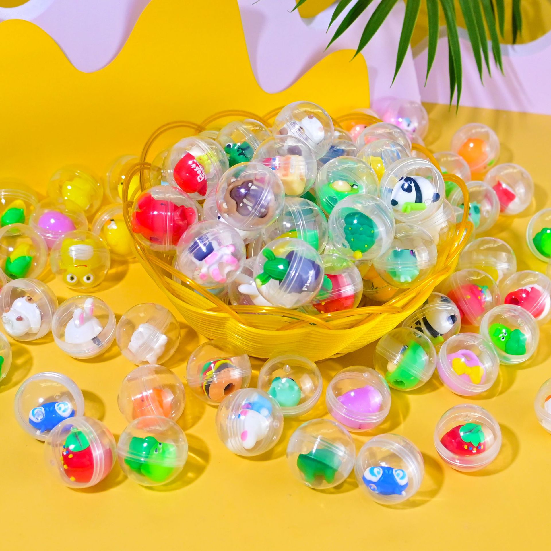 32mm transparent twisted egg ball Cartoon Doll toy surprise gift coin-operated game machine prize stall wholesale
