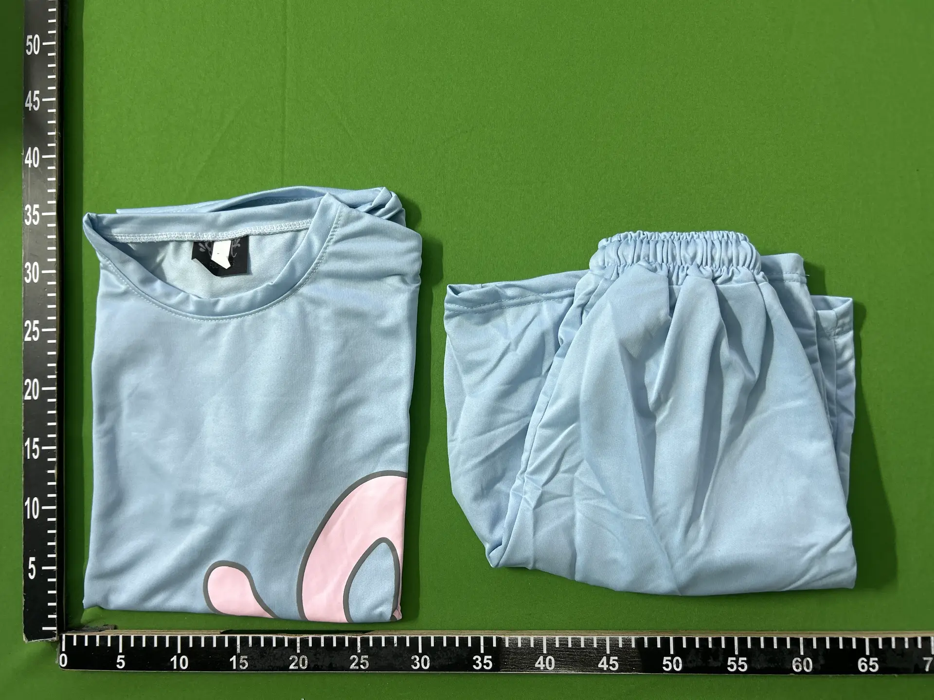 Men's Light Blue Graphic Print T-shirt and Shorts Set