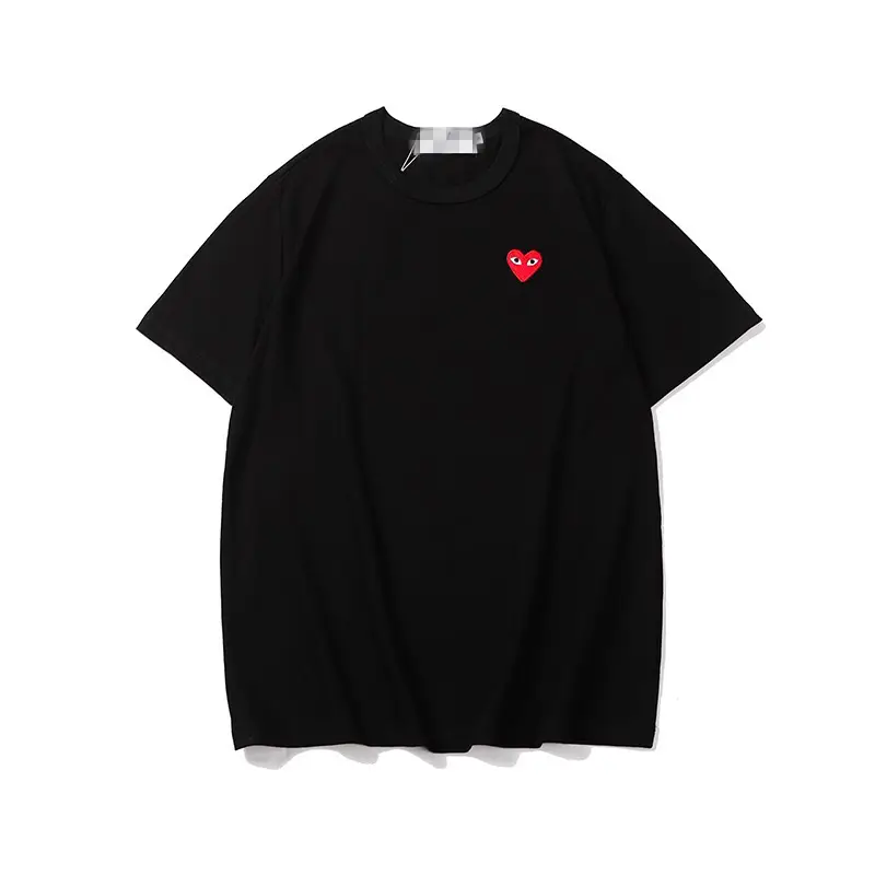 The correct version of the star with Kawajiu tide brand pla love embroidery short sleeve cotton red heart eyes lovers T-shirt y
