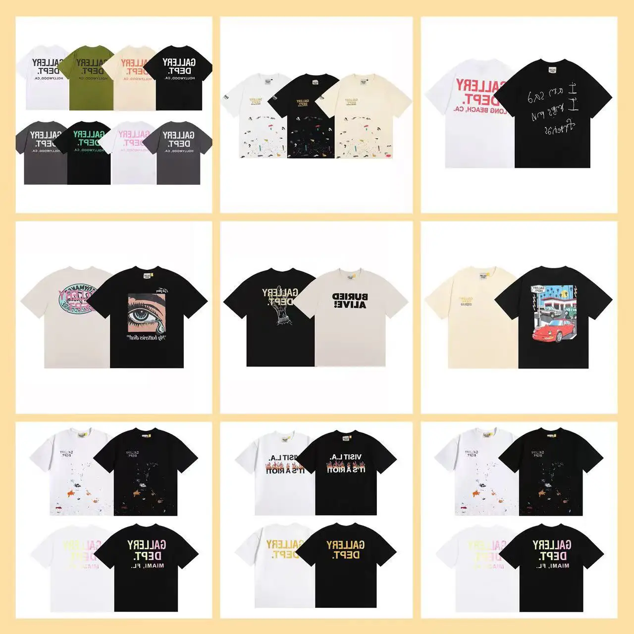 Foreign trade wholesale American fashion brand G D basic letter classic logo slogan casual loose short sleeve men's and women's T-shirt