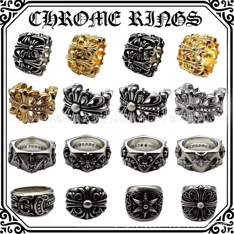 925 standard pure silver men's Thai silver retro large ring