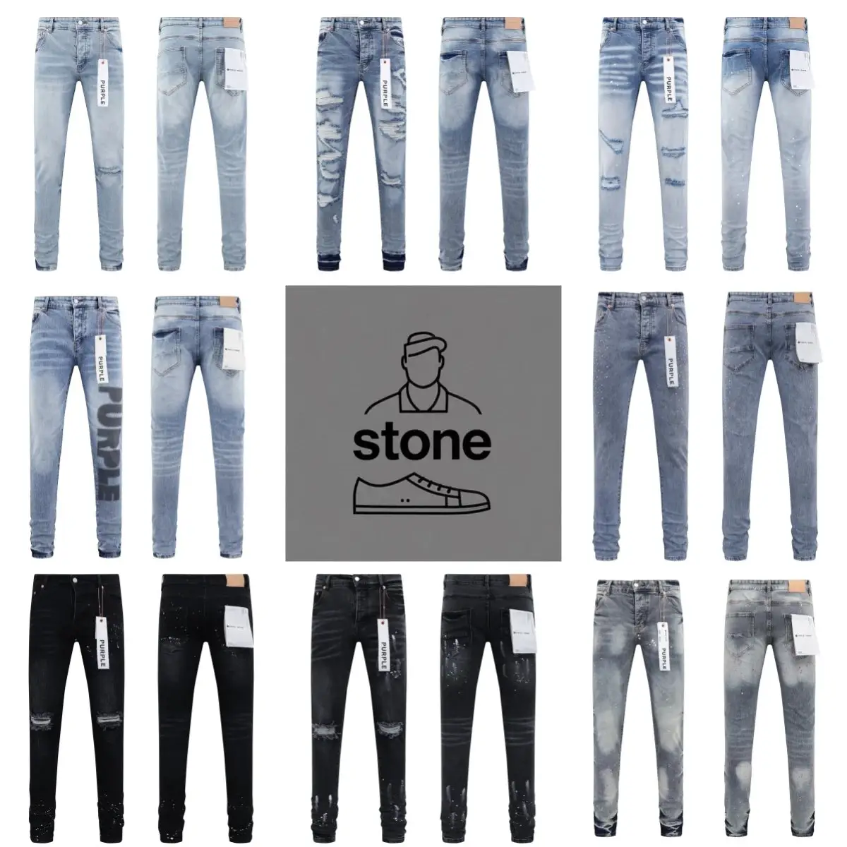 purp11e brand jeans (High version)