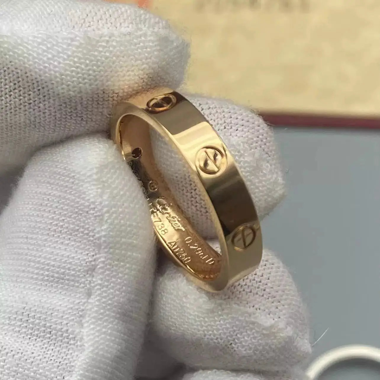 Home solitaire 30 points diamond ring 18K V gold craft cnc gold plating no color loss Netflix popular style highest version G Verification