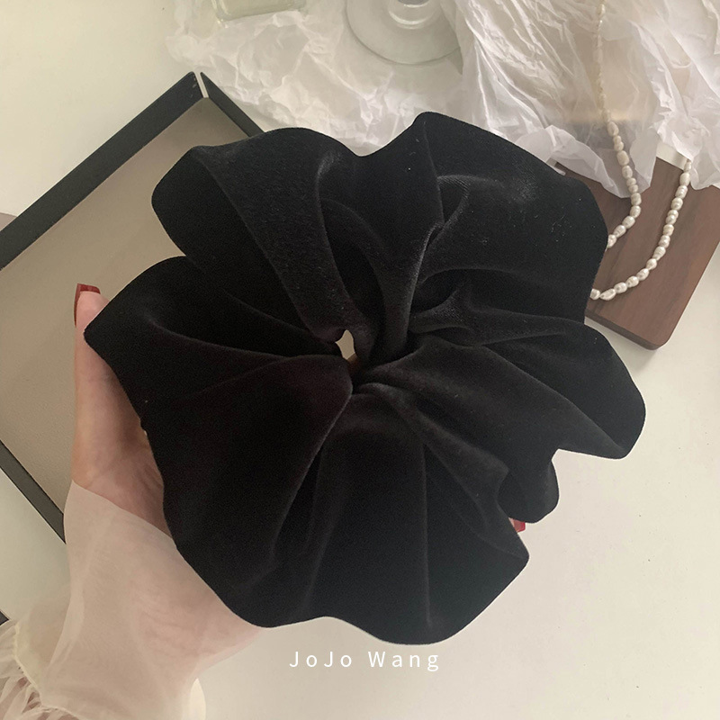 Large velvet hair band with straight face ~ headdress silk sausage ring hair accessories back head updo hair rope South Korea