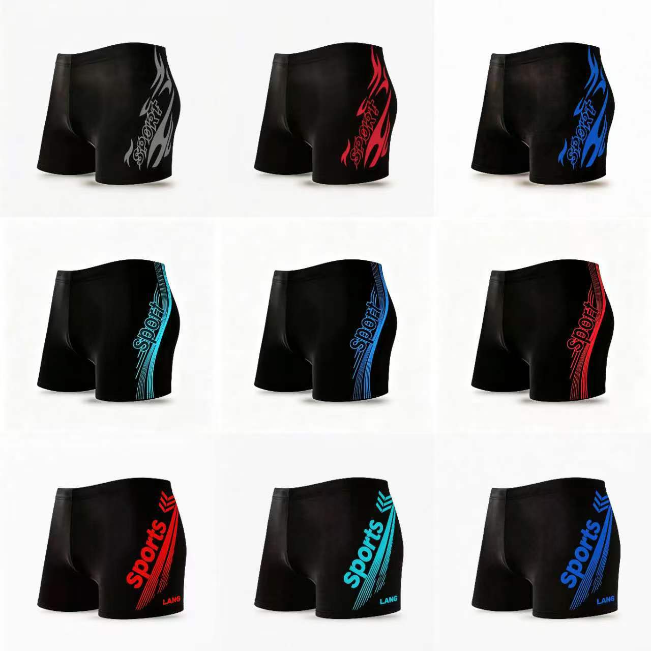 Men's Swimming Trunks Plus Size Men's Quick-Drying Polyester Swimming Trunks Beach Swimming Pool Hot Spring Boxer Swimming Trunks Factory Wholesale