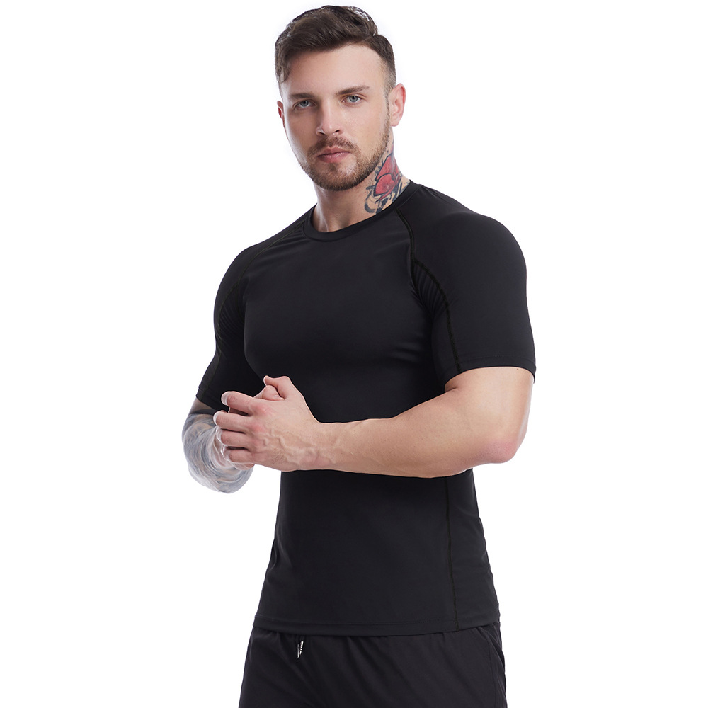 2026 Cross-Border Fitness Clothing for Men, Summer High-Elastic Breathable Quick-Drying T-Shirt, Basketball Training and Running Sportswear