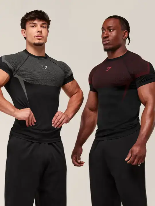Gymshark Fitness Onyx Seamless Short-Sleeved Top European and American Sizes