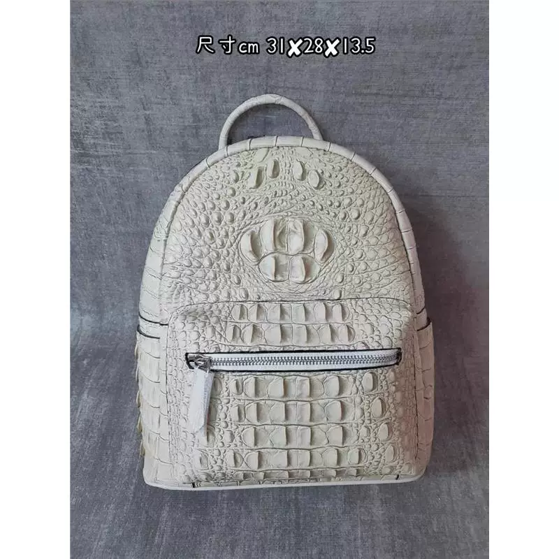 White Crocodile Leather Backpack Women's Bag Fashionable Genuine Leather Backpack Clearance Small Pepper Women's Backpack QC-Foto von TAOBAO auf Qualit.ly