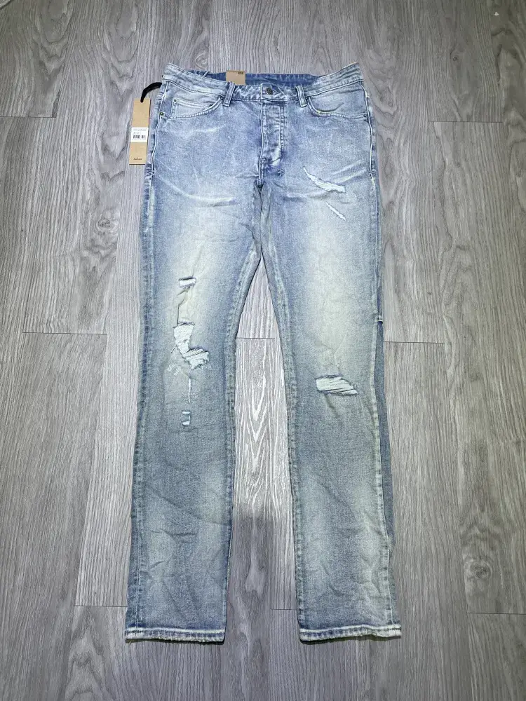 Bigd Ready-To-Wear Clothing, Ksub1 Men's Non-Stretch Regular Thick Ripped Slim-Fit Jeans 12Aa Kt03
