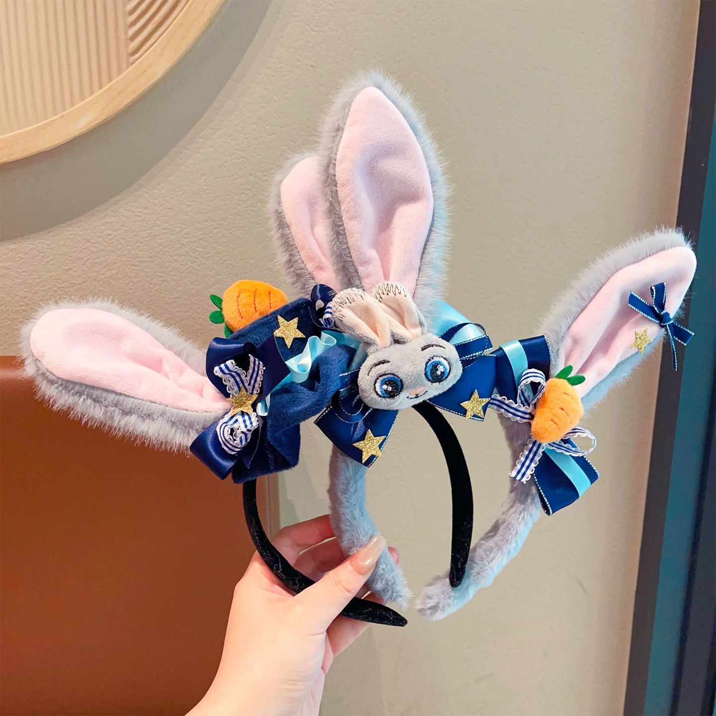 Children's Rabbit Police Officer Judy Headband Girls' Rabbit Ears Headband Little Girls Cartoon Hairpin Headwear