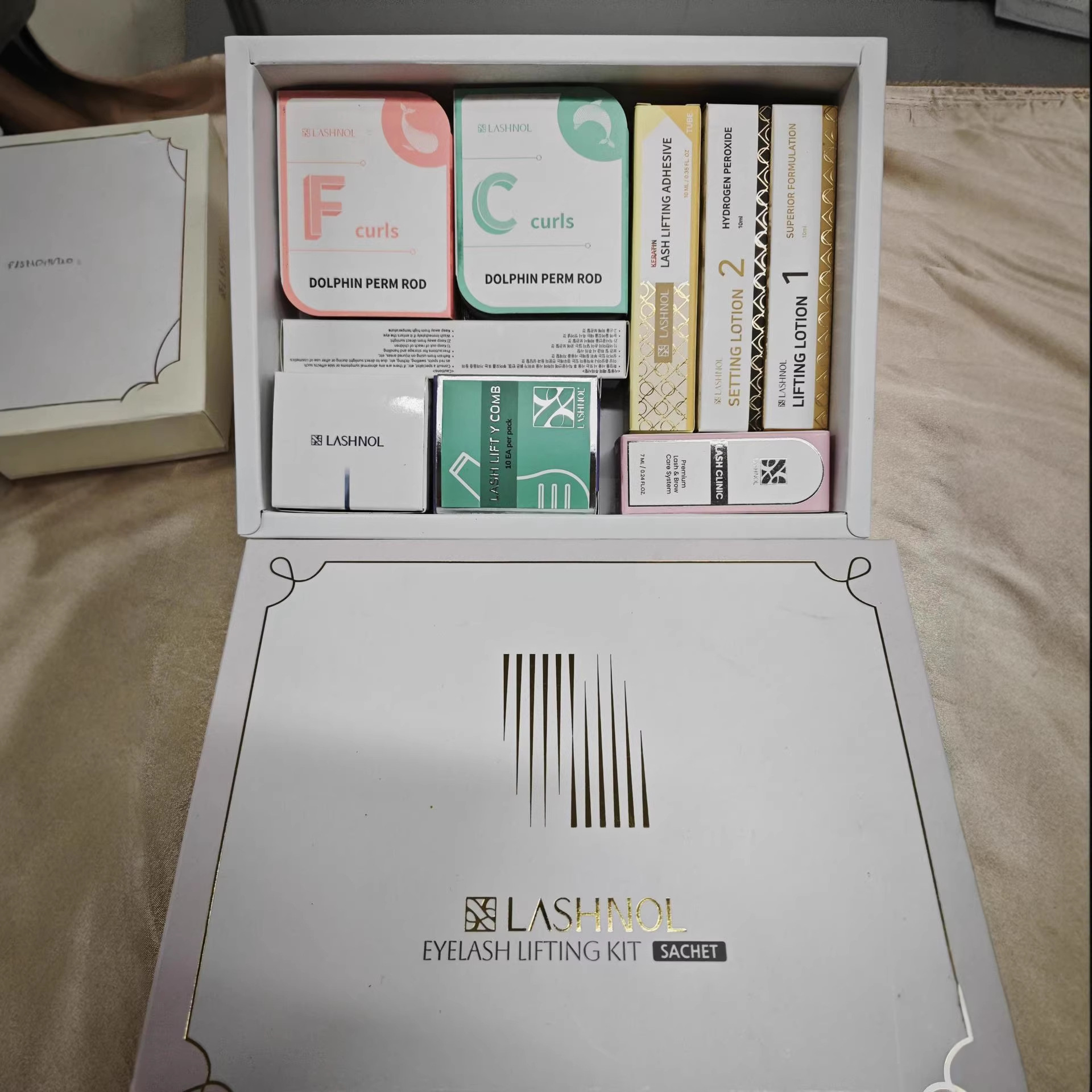 Imported Lashnol Tube-Type High-Efficiency Keratin Eyelash Lift Cold Perm Solution Eyelash Perm Kit Wholesale