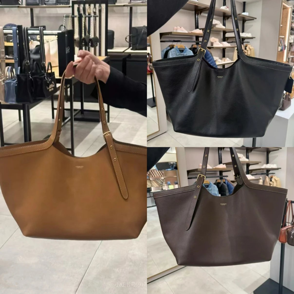 新款百搭女包蔻驰新款大号女包coach托特包CAM00大号Gramercy托特包单肩包女士手提包简约通勤大容量纯色流浪包变形包菜篮子包时尚女包尺寸35×26×20