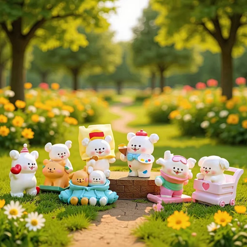 Fun Puppy Blind Box Ornaments Line Puppy Ornaments Adorable Fun Doll Resin Crafts Handmade Batch