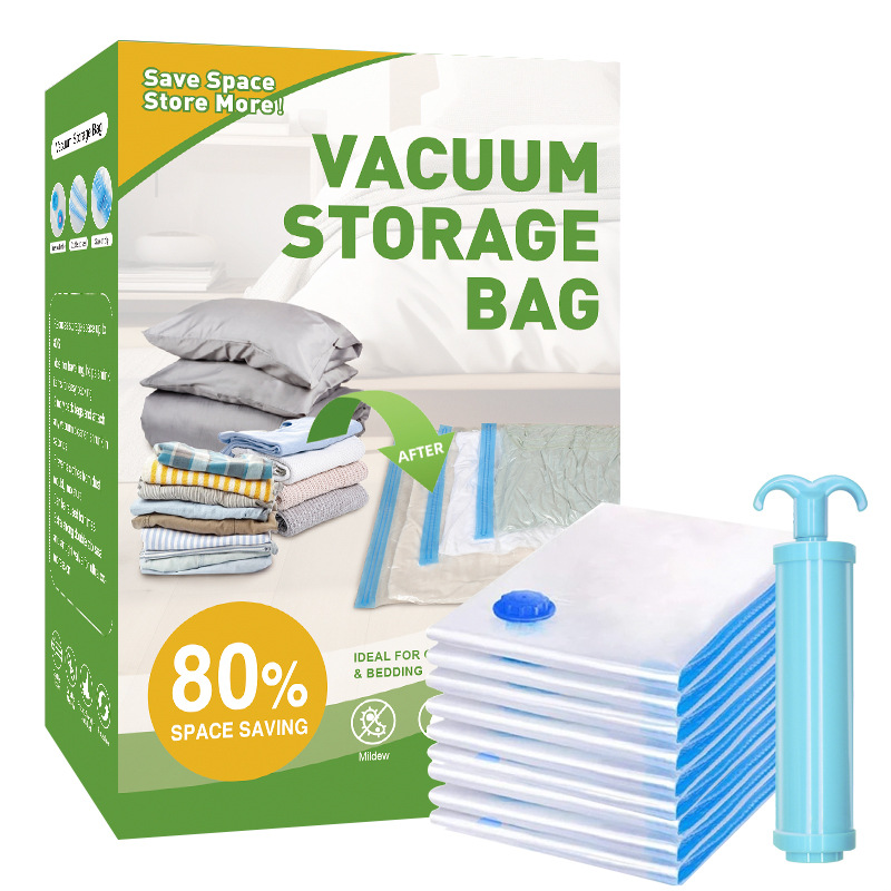 Cross-Border Spot Household Clothes Storage Bag Thickened Transparent Air Pumping Compression Bag Cotton Quilt Special Vacuum Storage Bag