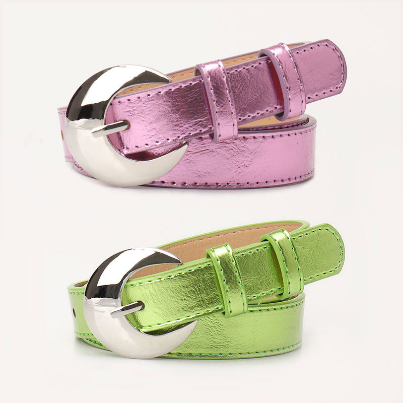 Cross-border New Moon silver Fashion All-match Women's Belt Ins Simple Korean Jeans High-end Sense Belt