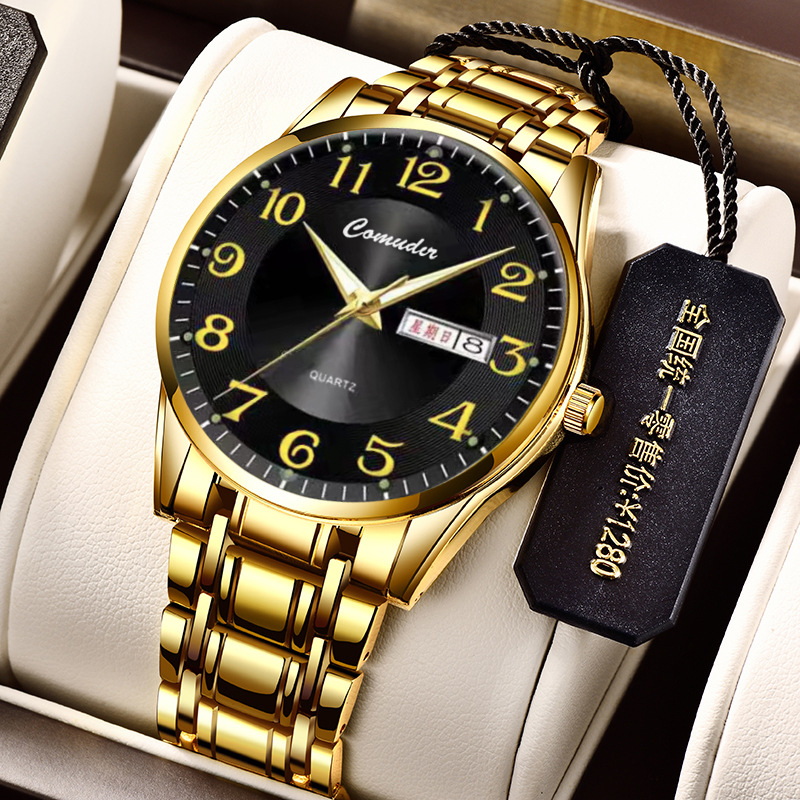 Wholesale watches men's double calendar waterproof quartz watch luminous business cross-border foreign trade trembles a generation of new products