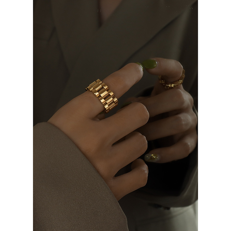 Europe and the United States Exaggerated Labor Jia Textile Heavy Industry Combination Handmade Titanium Steel Ring Joker Ring Finger Ring Jewelry A184
