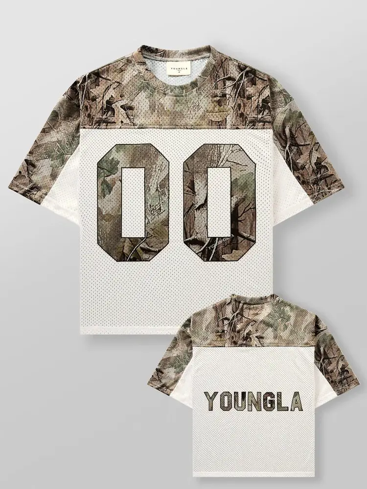 American Style Youngla Mesh Short-Sleeved Men's Fitness Sports Trendy Outdoor Casual Trendy Brand Quick-Drying T-Shirt