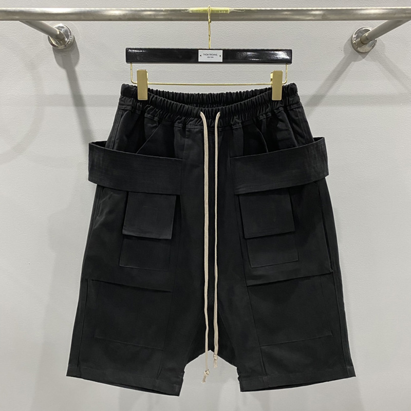 Subhuman Men's Style | European and American Solid Color Workwear Multi-Pocket Black Double Ring Basic Shorts Casual Versatile