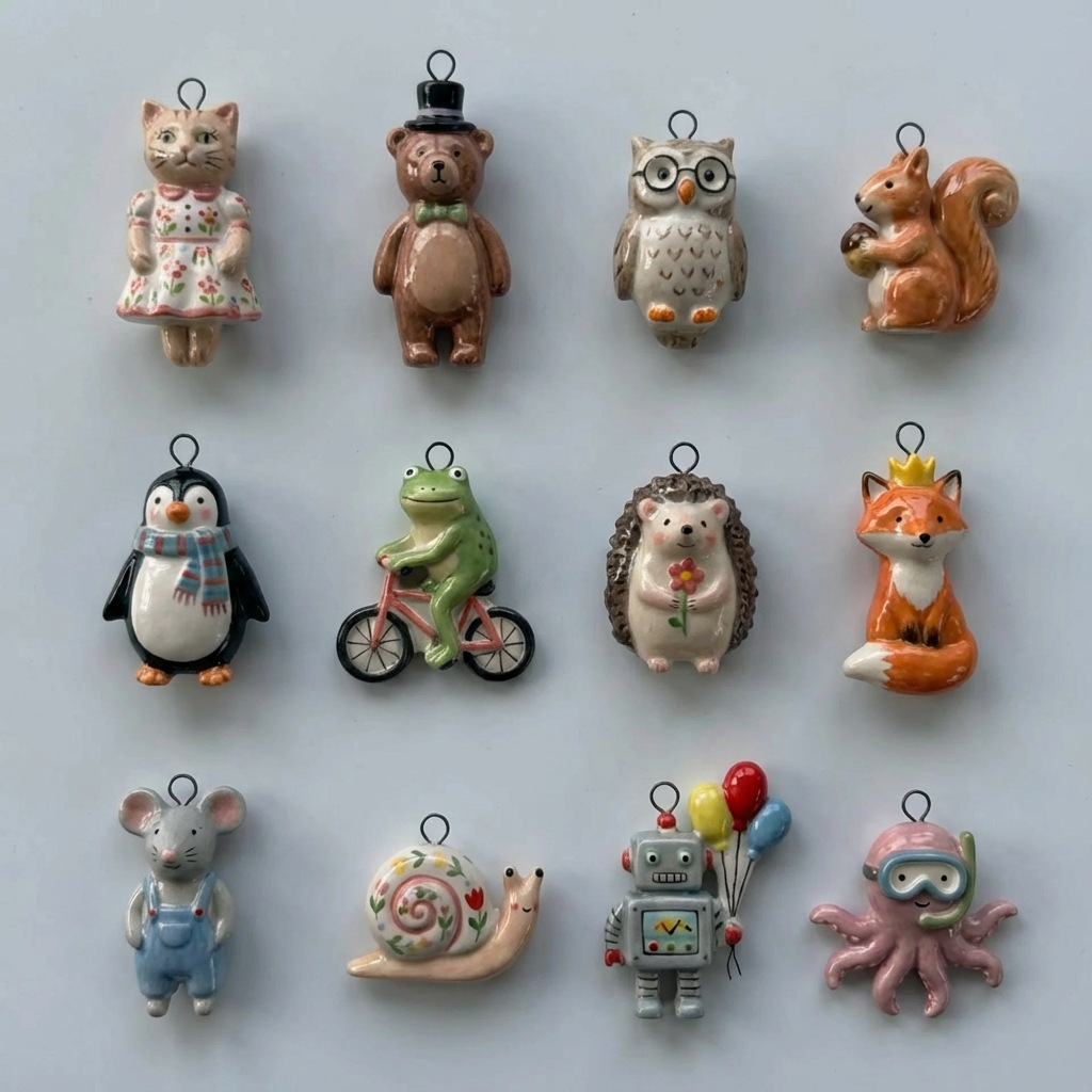European and American Cross-Border New Colorful Animal Series Owl Stainless Steel Pendant DIY Vacuum Electroplating 18K Gold