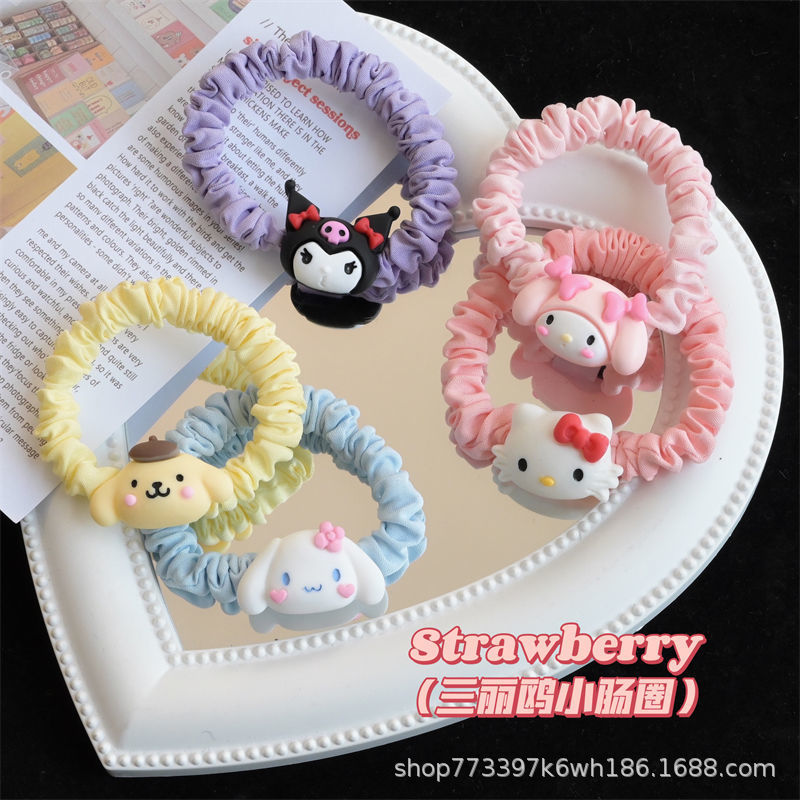 Cute Yugui dog melody KT cat hair band Sweet girl heart hair rope Internet celebrity ins rubber band Mori small intestine ring