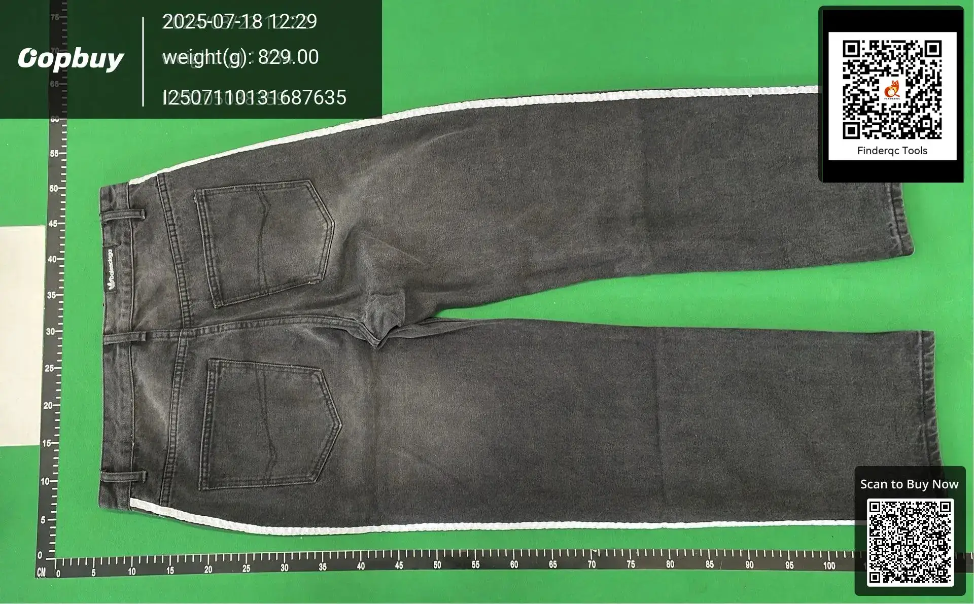 New Paris B's Gradient Three Stripes Wide Leg Jeans Internet Celebrity Men's and Women's Washed Distressed Loose Denim Trousers