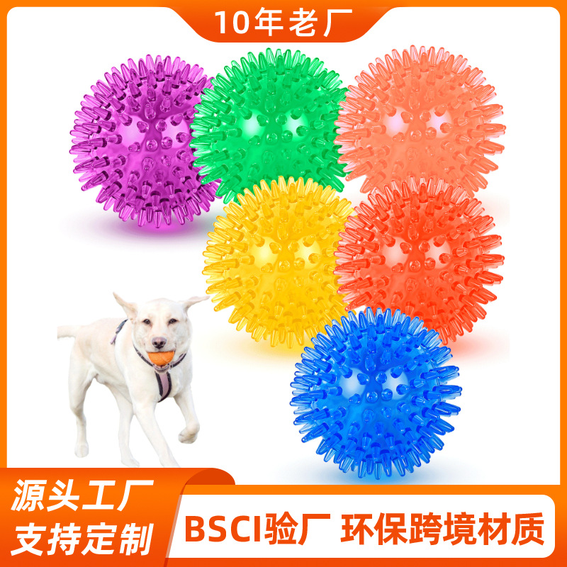 Amazon's Hot-Selling Vocal Thorn Dog Ball Bite-Resistant Pet Toy Tpr Elastic Interactive Dog Toy Ball Manufacturer