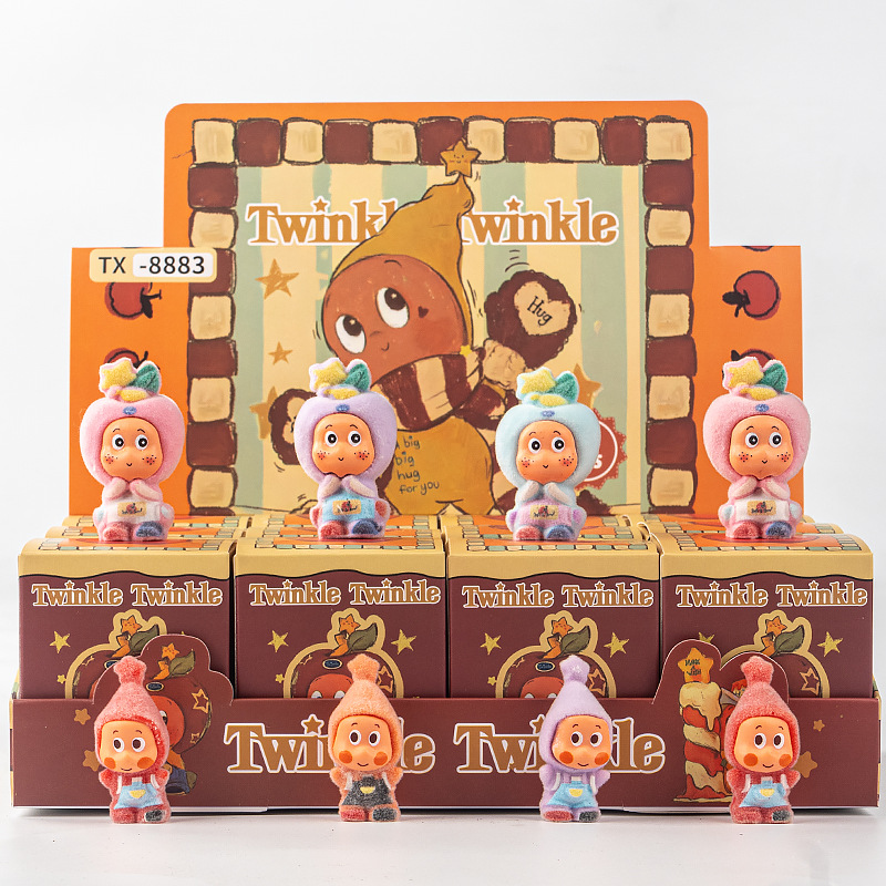 Trendy Star People Flocked Figurines Labubu Pop Mart Children's Toys Wholesale Dolls Stall Display Blind Bags Blind Boxes