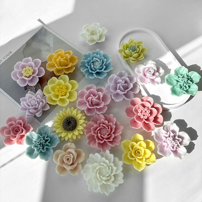 Jiahuimei Rose Fragrance Silicone Mold DIY Flower Candle Crystal Resin Plaster Diffuser Stone Mold