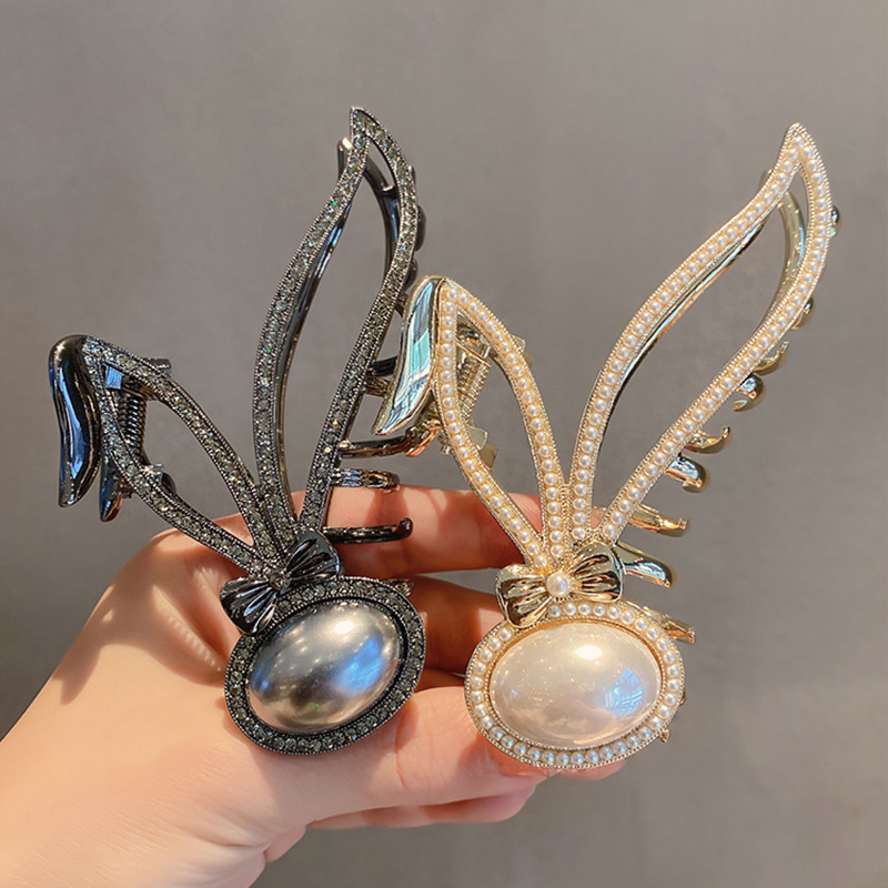 Metal Rabbit Ears Shark Clip Headwear Hairpin Women's Back of Head Disc Hair Grab Clip Temperament Hairpin Hair Grab Hair Accessories