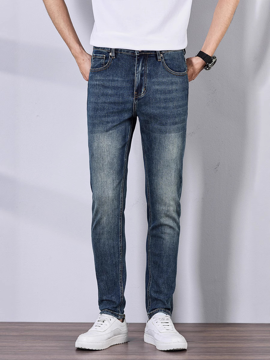 High-end Explosive Stretch Slim-fit Jeans Men's Pants 2025 Spring and Summer Trendy All-match Retro Casual Pants