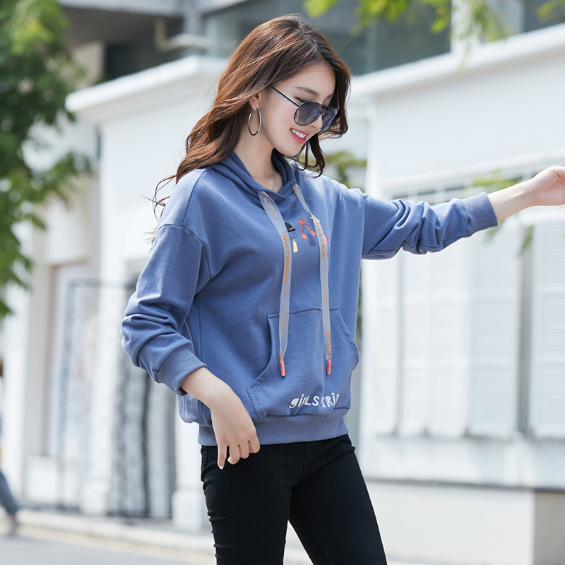 Clearance Women's Hooded 2026 Spring and Autumn Korean Style Long-Sleeve Trendy Cartoon Sweatshirt Urban Versatile Pullover Top