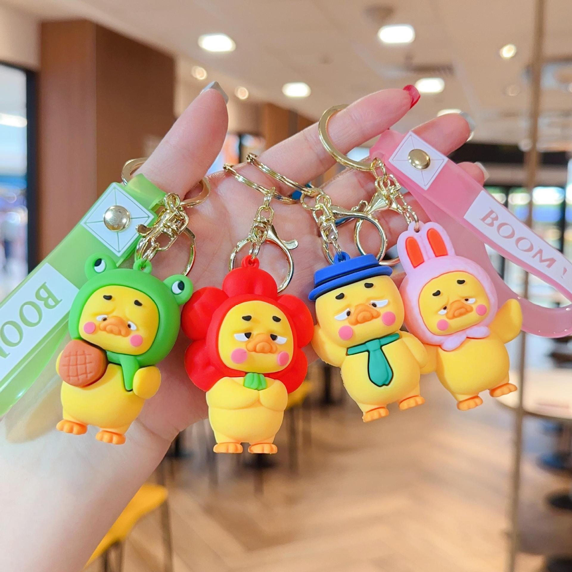 Cartoon Internet Celebrity Cute Pet Annoying Duck Plush Keychain Pendant Cute Little Duck Bag Charm Gift