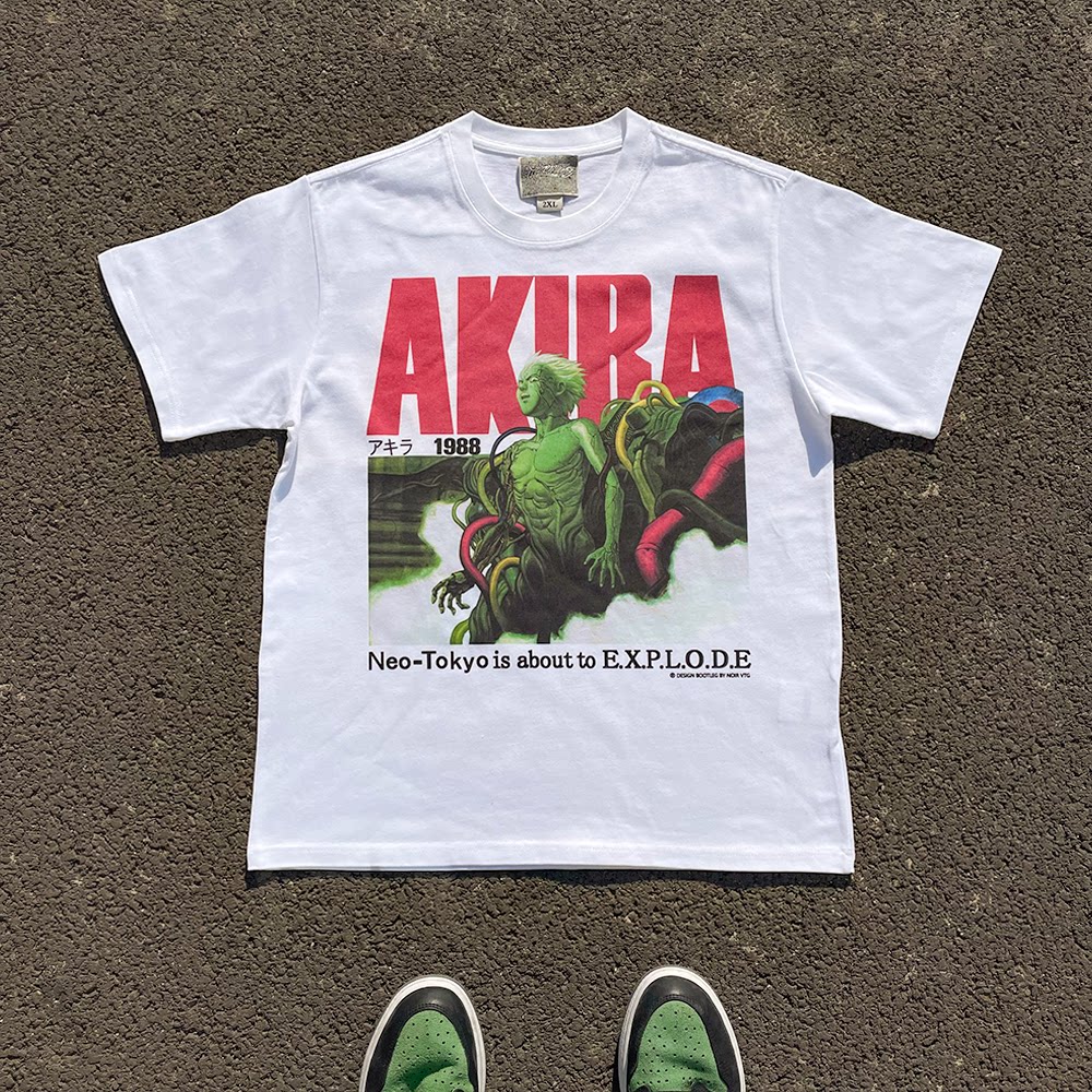Wang Youbing Studio Heavyweight 260g! Akira Anime Short Sleeve T-Shirt for Men and Women Couples Outfit Foto QC de TAOBAO na Qualit.ly