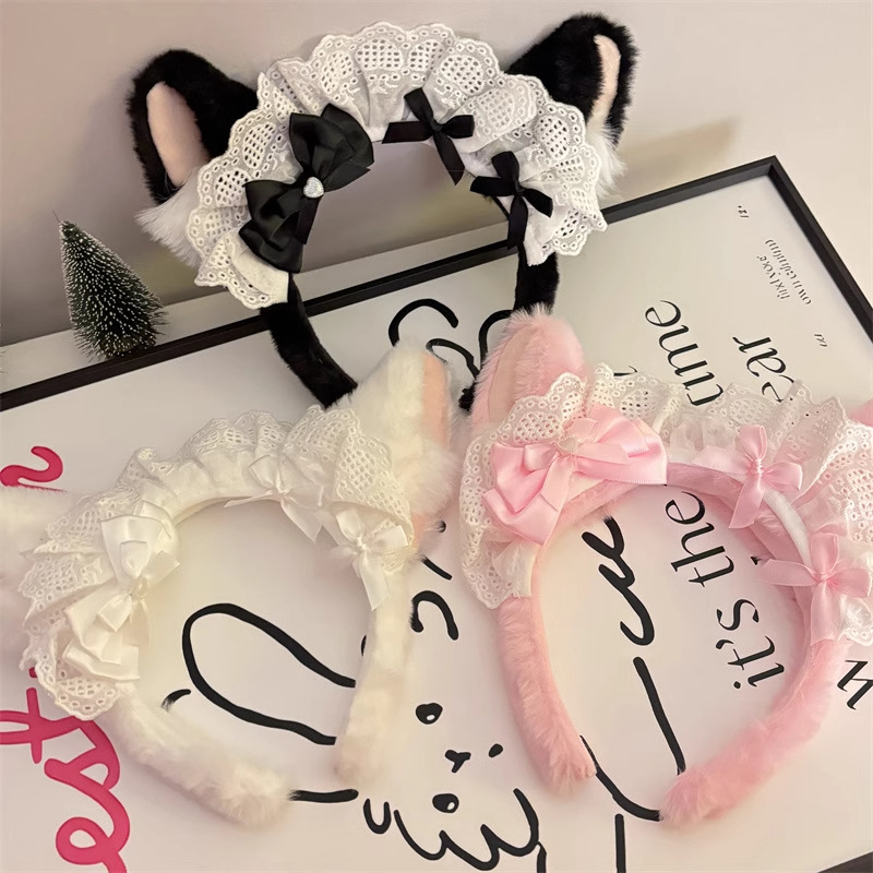 Two-Dimensional Lolita Headband, Girl's Cat Ear Hairpin, Cosplay Comic Show, Lolita Maid Headband
