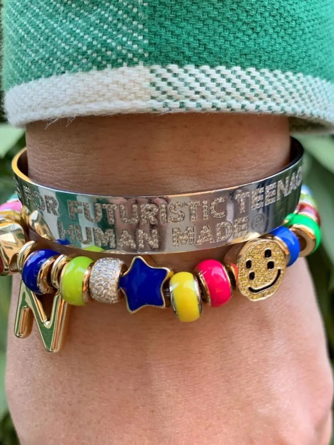 -CPFM - Multi Element Star Smiling Heart Nigo Li Wenhan Upper Body High Definition Handmade Enamel Diamond Bracelet