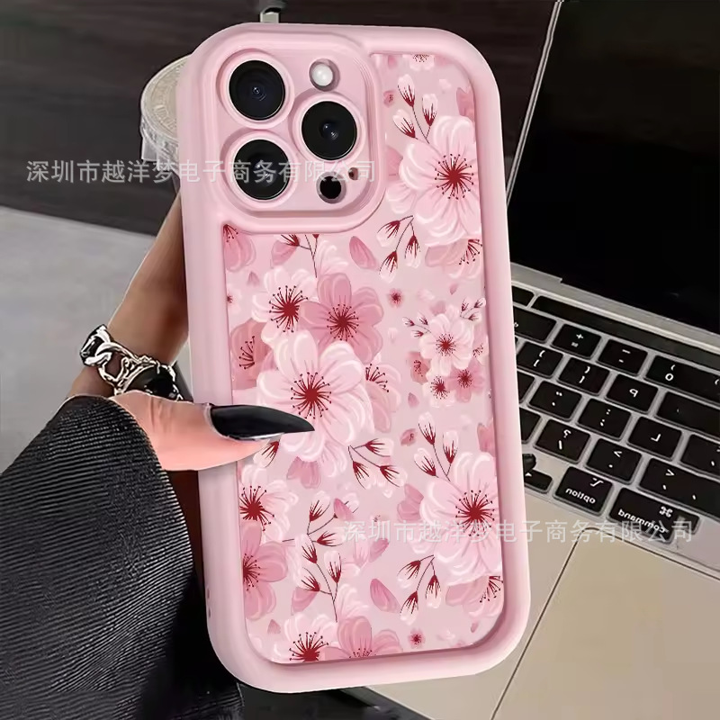 Pink Flower 4Iphone17Pro Mobile Phone Case 16/15/14/13 Tianyan Ladder 12 Apple 11Xsma