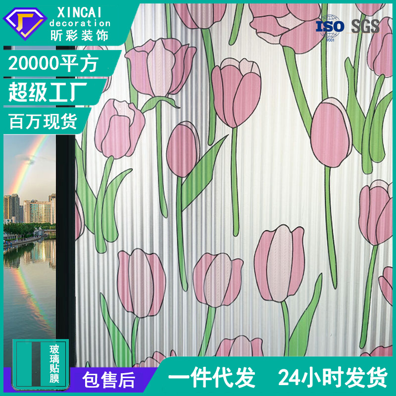 Window Frosted Glass Sticker Light-Transmitting and Opaque Living Room Bedroom Sunshade and Sun Protection Household Anti-Peeping Glass Film