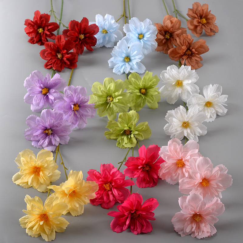 Simulation of 3 Happy Flowers Wedding Ceremonies Monet Style Dopamine Color Wedding Auditorium Decoration Matching Photography Props Fake Flowers