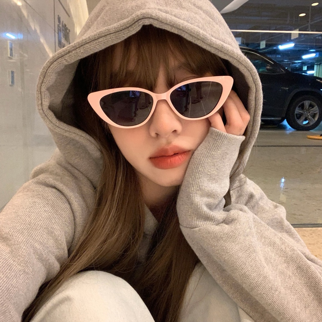 Cat-Eye Sunglasses for Women, Brown Summer High-End New Cross-Border Sunglasses for Men, Sun Protection, Internet Celebrity, Retro Trendy Fashion Glasses