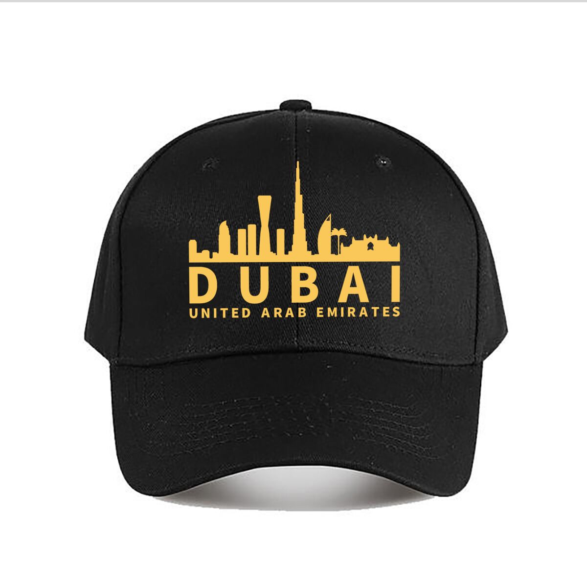 Dubai City Silhouette Adjustable Baseball Cap - Elegant