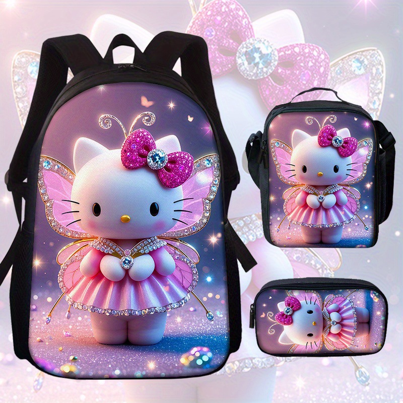 Cross-Border Animation Cartoon Kt Cat Backpack New Cute Girl Large Capacity Backpack Junior High School Student Printed School Bag