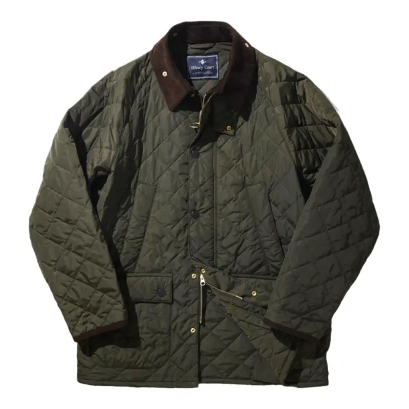 24 Fall and winter New Classic British Bedale Retro Gentleman's Rainproof Lightweight Diamond Check Quilted Cotton Heattech Outwear