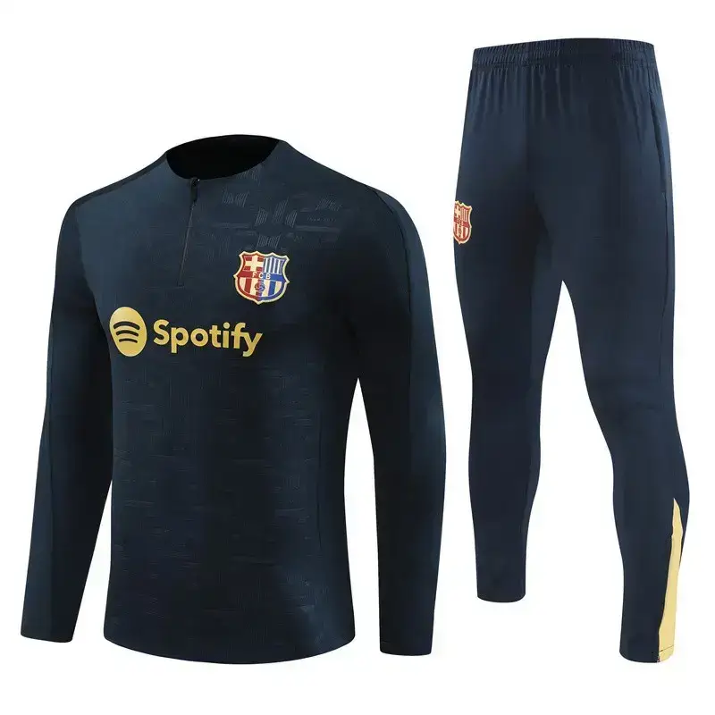 2324 Barcelona Jersey Messi Marseille Front Warm-Up Outstanding Uniform Boys and Kidsren Long-Sleeved Football Training Uniform Set