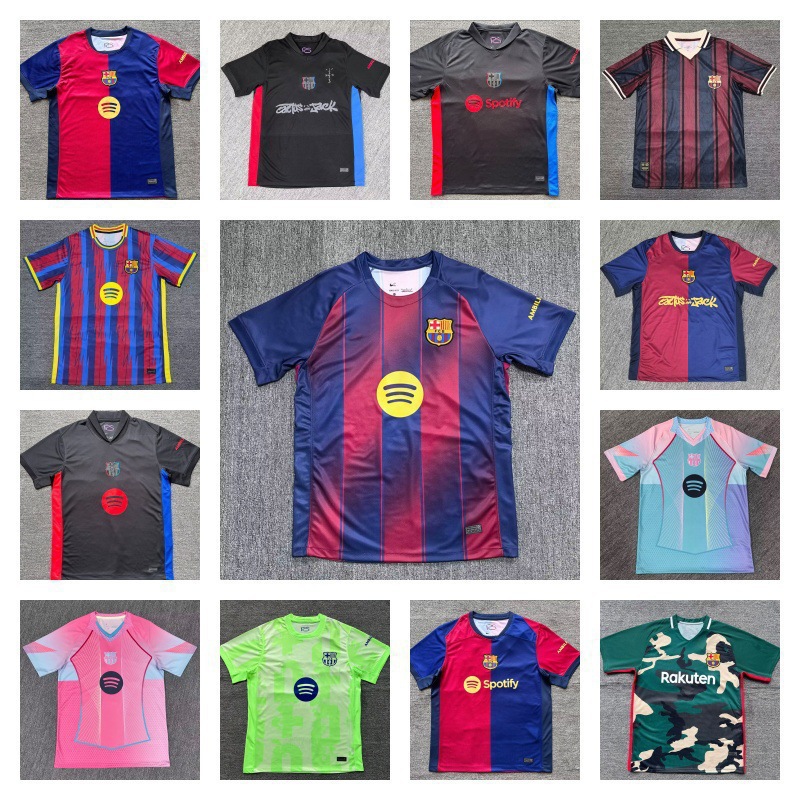 25-26 Club Football Uniform Barcelona Jersey Cross-Border Sports T-Shirt 2425 Season Fan Edition Barcelona QC-foto från 1688 på Qualit.ly