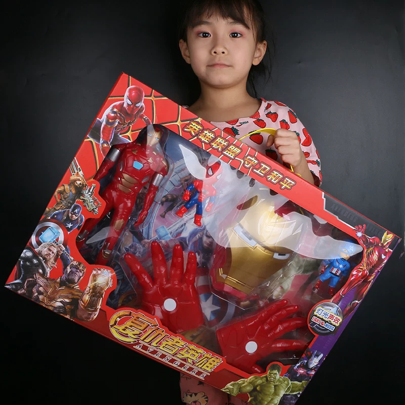 Avengers 4 Spider-Man Action Figure with Sound and Light Projection Captain America Iron Man 2-in-1 Wrist Launcher Set QC-foto van TAOBAO op Qualit.ly