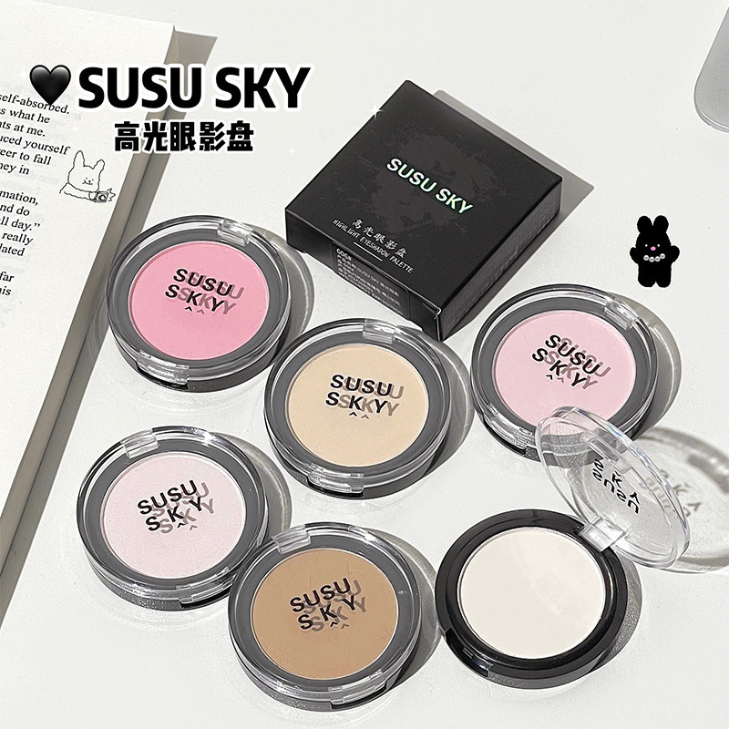 SUSU SKY high-gloss eye shadow plate cool color atmosphere matte natural brightening cut makeup parity wholesale portable