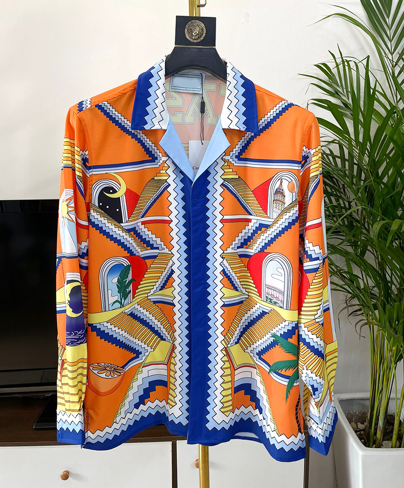2025 Spring/Summer New European and American Trendy Cross-Border Trade Youth Fashion Digital Print Couple Style Men's Shirt